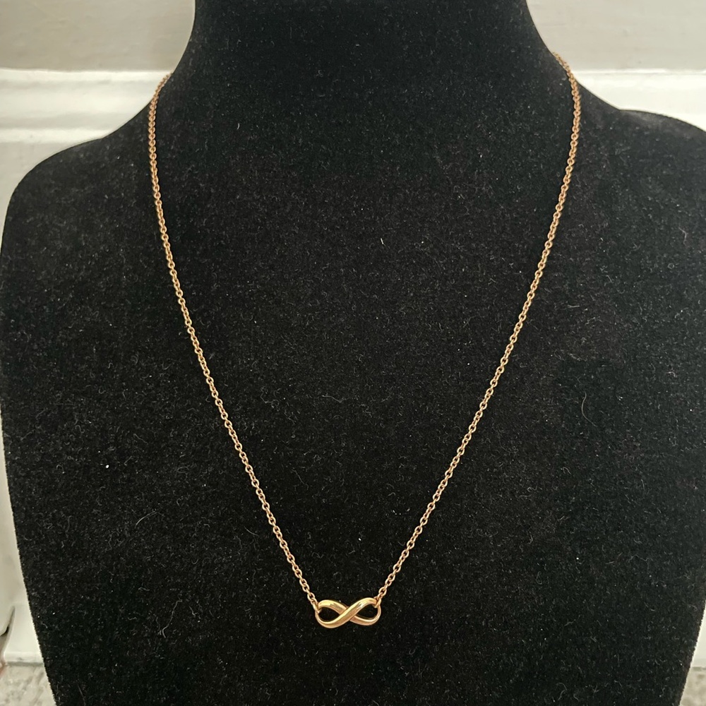Never Worn Adjustable Elegant 925 Silver Gold Infinity Pendant Necklace